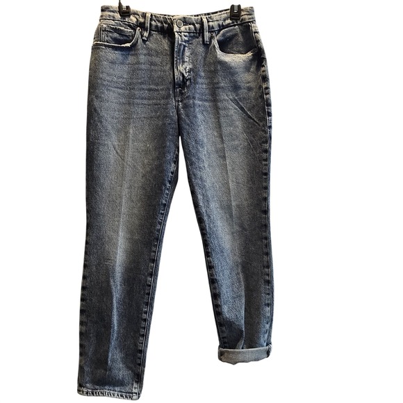 Good American Denim - Good American High Rise Straight Jeans Women Size 2 / 26 Acid Wash Denim